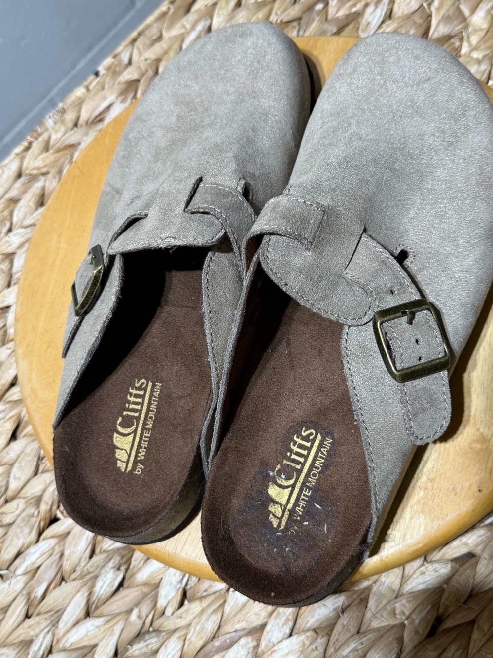 Faux suede  Buckle Slip-On Clogs - Picture 3 of 5